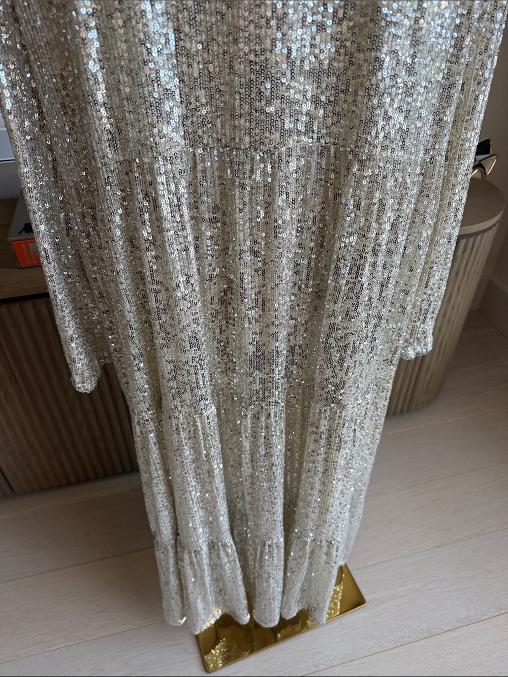 Sail to Sable STS Anne Midi Dress Silver Sequin Size XXL - Picture 8 of 12